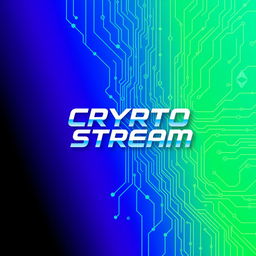 A vivid and modern digital art representation of the logo for a Telegram channel called 'Crypto Stream'