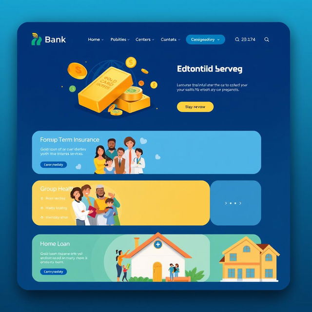 A visually appealing and professionally designed digital portal interface for a bank