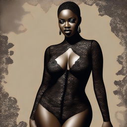 An image of a sensual, confident woman with dark skin