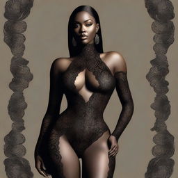 An image of a sensual, confident woman with dark skin