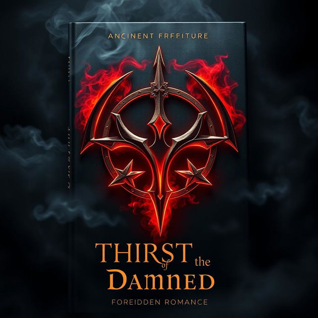 A striking book cover design featuring a dark, mystical ancient vampire sigil glowing with red and gold accents