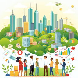 A visually engaging illustration representing the core concepts of economics