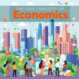 A visually engaging illustration representing the core concepts of economics