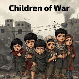 A powerful and evocative poster illustrating the theme "Children of War"