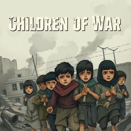 A powerful and evocative poster illustrating the theme "Children of War"