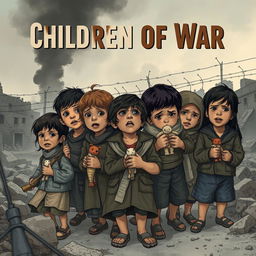 A powerful and evocative poster illustrating the theme "Children of War"