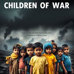 An impactful and thought-provoking poster depicting the theme 'Children of War'