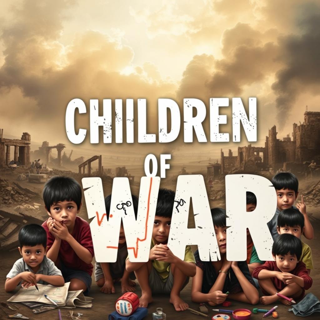 A poignant and thought-provoking poster focused on the theme "Children of War"