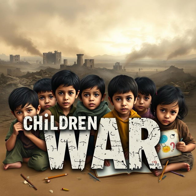 A poignant and thought-provoking poster focused on the theme "Children of War"