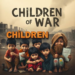 A poignant and thought-provoking poster focused on the theme "Children of War"