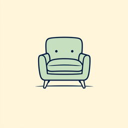 A modern and minimalist logo design featuring a stylized chair, with sleek lines and an artistic flair
