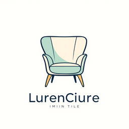 A modern and minimalist logo design featuring a stylized chair, with sleek lines and an artistic flair