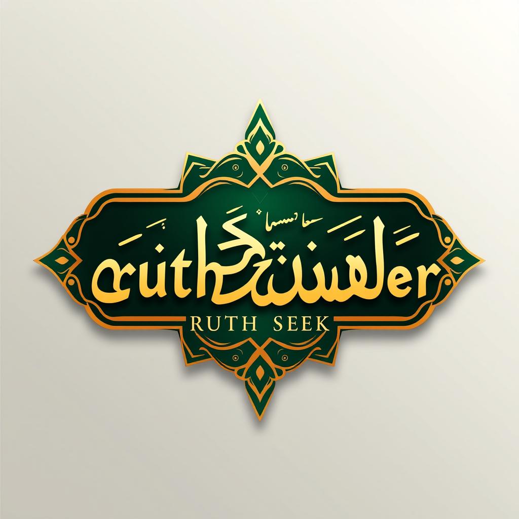 A beautifully designed Islamic logo featuring the phrase "Truth Seeker" in elegant Arabic calligraphy