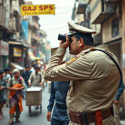 The scene depicts an intense operation by an SP (Superintendent of Police) character, dressed in a smart police uniform, as he orchestrates a plan to catch a corrupt milkman who is involved in bribery