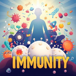 A visually engaging representation of the concept of immunity, showcasing diverse elements related to the immune system