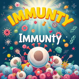 A visually engaging representation of the concept of immunity, showcasing diverse elements related to the immune system