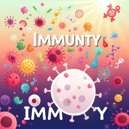 A visually engaging representation of the concept of immunity, showcasing diverse elements related to the immune system