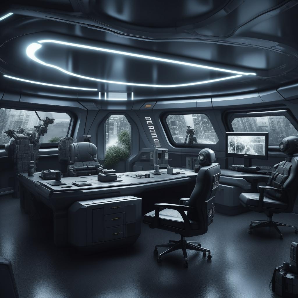 futuristic SWAT commander's office interior based on https://files.dreamhome.software/files/static/36604