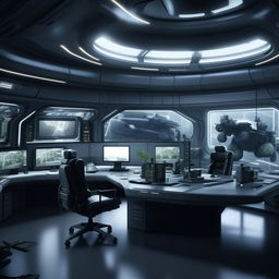 futuristic SWAT commander's office interior based on https://files.dreamhome.software/files/static/36604