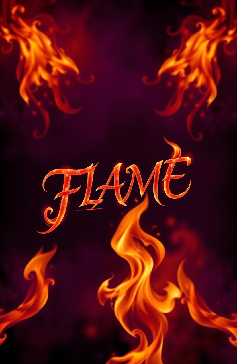 A book cover design featuring a dynamic and mesmerizing representation of flame and fire