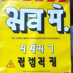 A warning poster featuring bold, attention-grabbing letters displaying the phrases "අන්ත්‍රාවයි