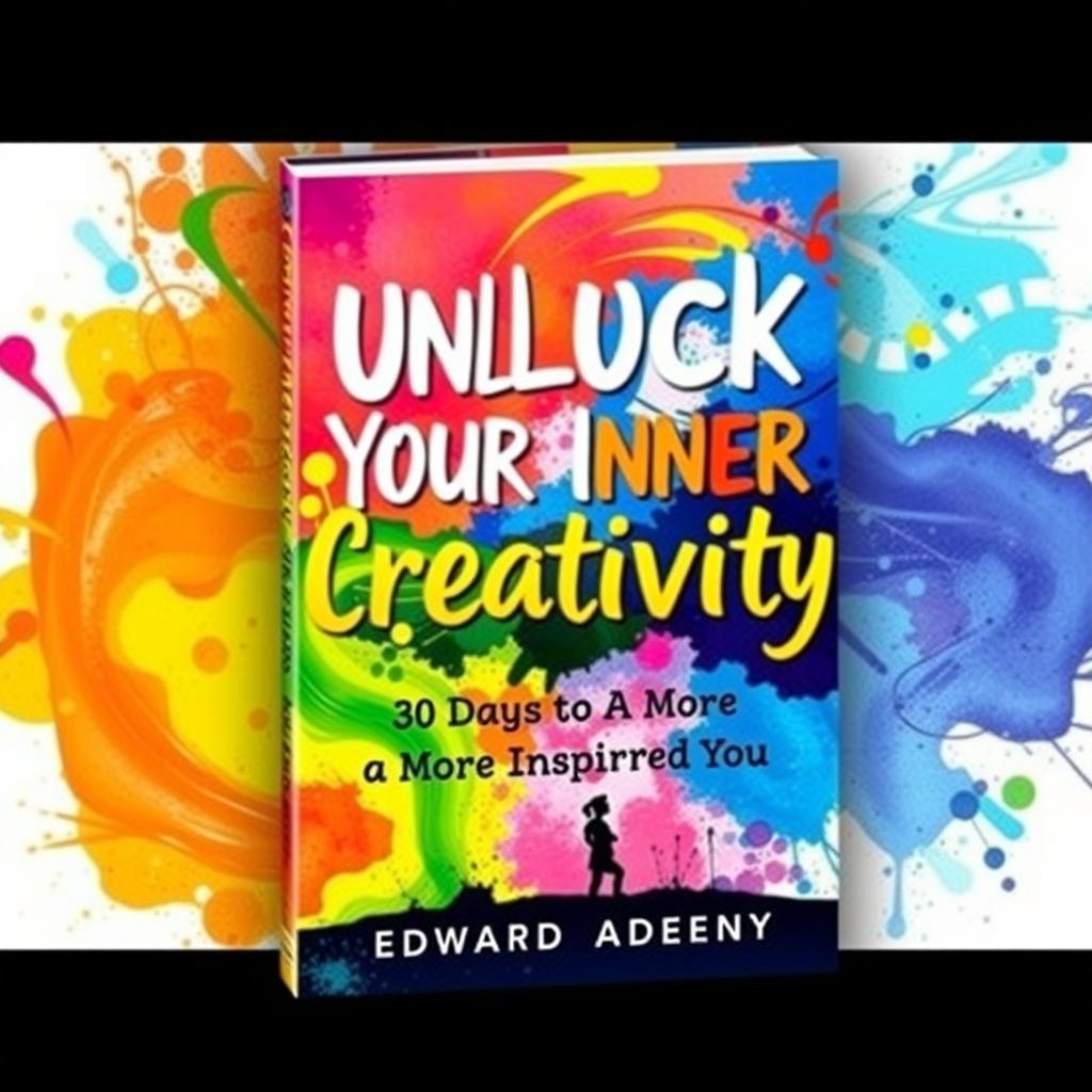 A vibrant book cover for 'Unlock Your Inner Creativity: 30 Days to a More Inspired You' by Edward Adeny