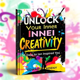 A vibrant book cover for 'Unlock Your Inner Creativity: 30 Days to a More Inspired You' by Edward Adeny