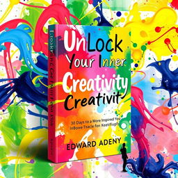A vibrant book cover for 'Unlock Your Inner Creativity: 30 Days to a More Inspired You' by Edward Adeny