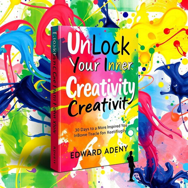 A vibrant book cover for 'Unlock Your Inner Creativity: 30 Days to a More Inspired You' by Edward Adeny