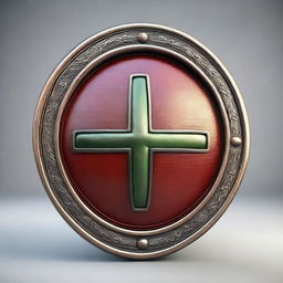 A high-resolution 3D render of a Germanic shield