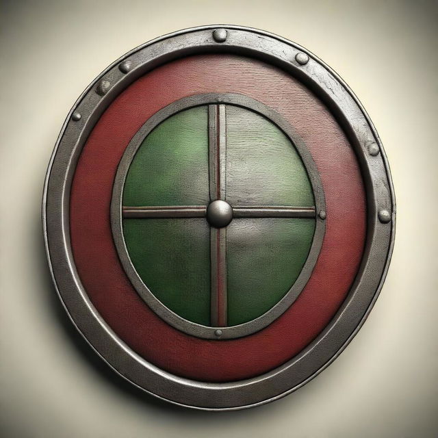 A high-resolution 3D render of a Germanic shield