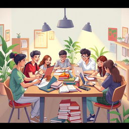 A vibrant and engaging digital illustration suitable for a WhatsApp tuition group display picture
