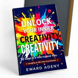 A captivating book cover for 'Unlock Your Inner Creativity: 30 Days to a More Inspired You' by Edward Adeny