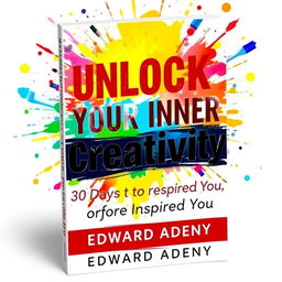 A captivating book cover for 'Unlock Your Inner Creativity: 30 Days to a More Inspired You' by Edward Adeny