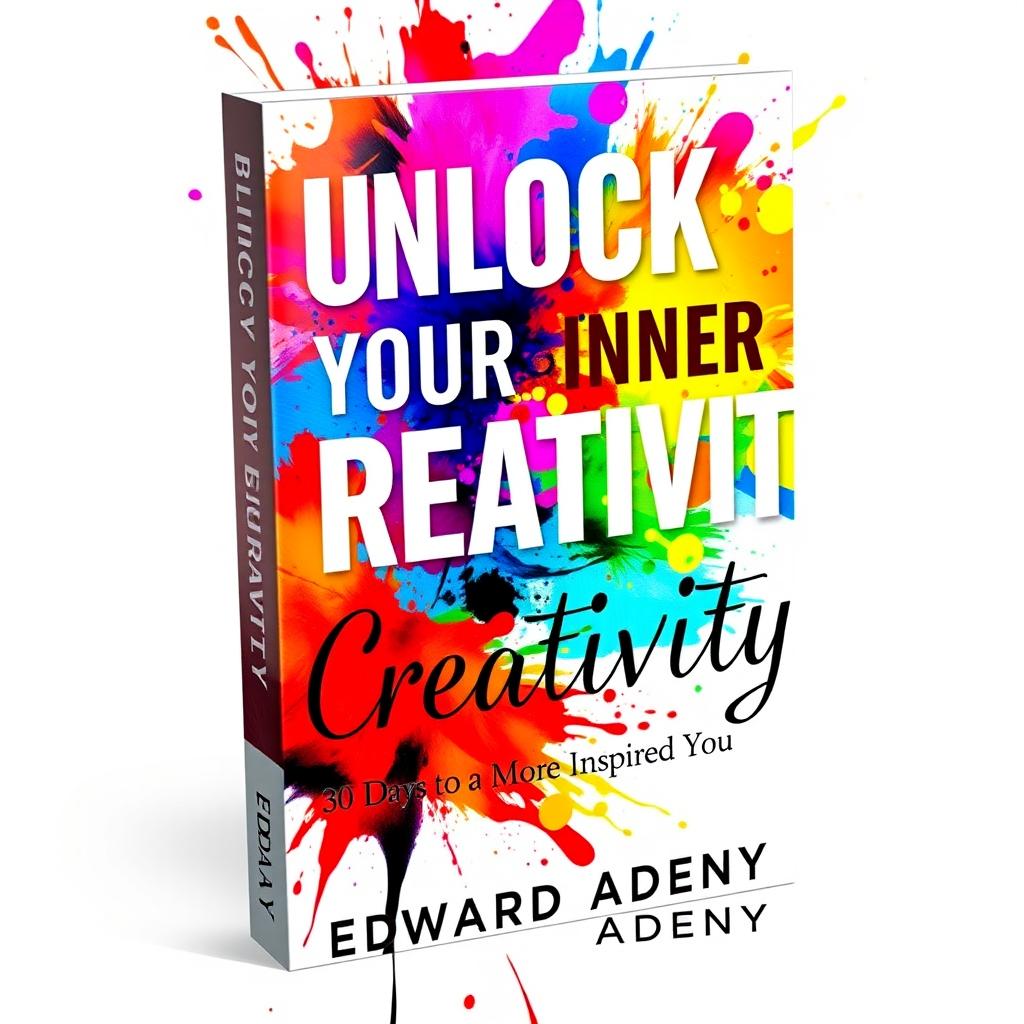 A captivating book cover for 'Unlock Your Inner Creativity: 30 Days to a More Inspired You' by Edward Adeny