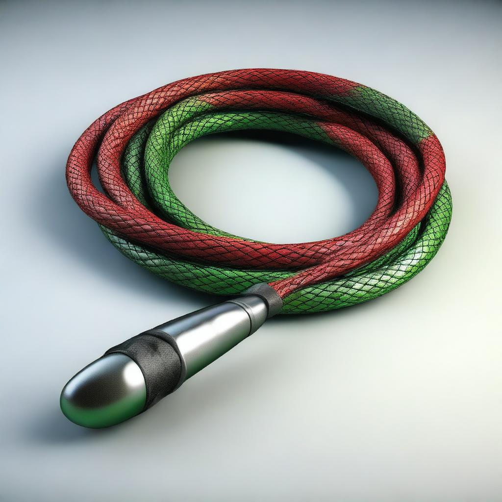 A high-quality 3D render of a whip