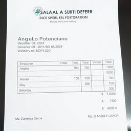 A detailed electronic payslip for Angelo Potenciano, an employee at Isabela La Suerte Rice Mill Corporation