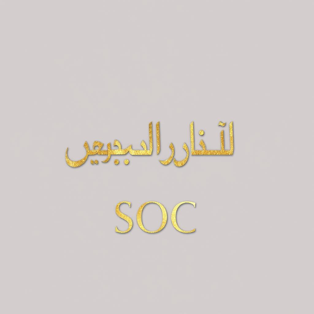 A beautifully designed piece of typography featuring the text 'مركز العمليات الامنية' in an elegant, artistic font, centered and large enough for print dimensions of 136cm x 70cm