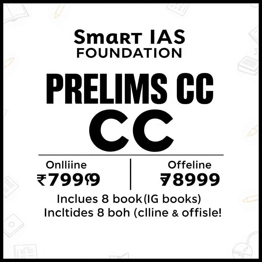 A promotional graphic for the Smart IAS Foundation's Prelims CC course scheduled for December 10