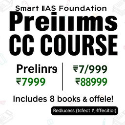 A promotional graphic for the Smart IAS Foundation's Prelims CC course scheduled for December 10