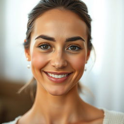 A beautiful, realistic portrait of a person, showcasing detailed facial features, harmonious skin tones, and captivating eyes
