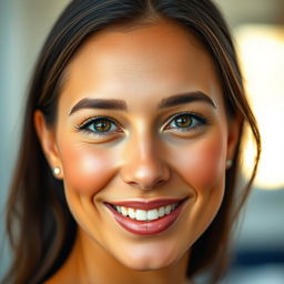 A beautiful, realistic portrait of a person, showcasing detailed facial features, harmonious skin tones, and captivating eyes