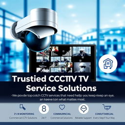 A visually appealing advertisement for a trusted CCTV service company