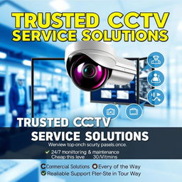 A visually appealing advertisement for a trusted CCTV service company