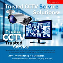 A visually appealing advertisement for a trusted CCTV service company