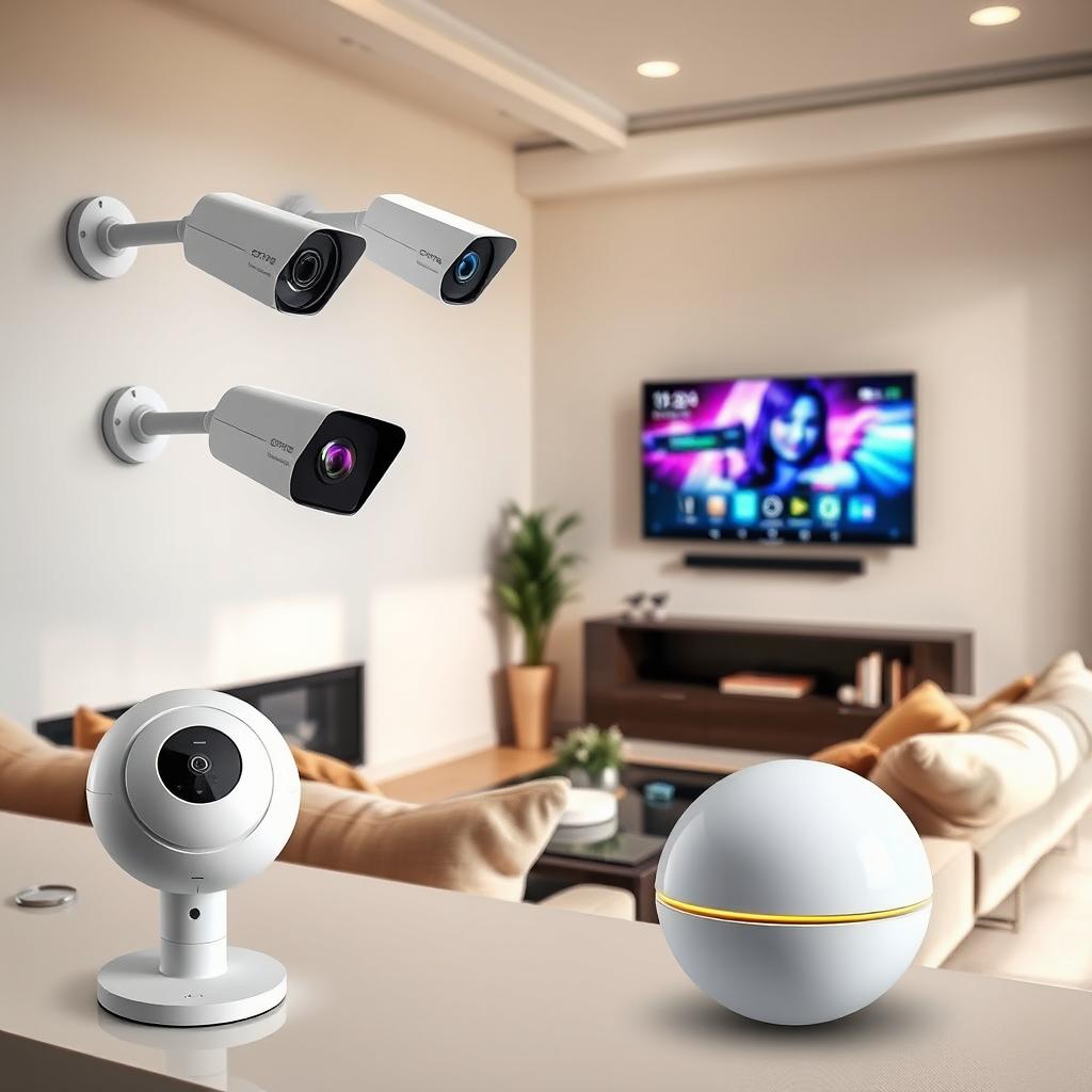 A modern living space showcasing an array of smart home technology