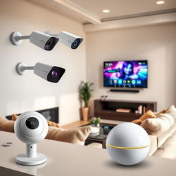 A modern living space showcasing an array of smart home technology