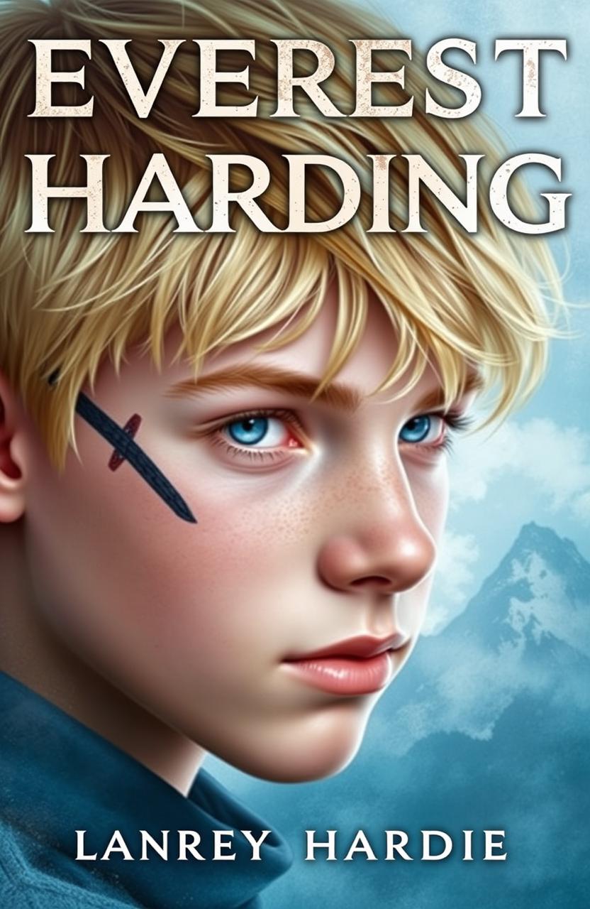 A book cover featuring a 16-year-old boy with striking blonde hair