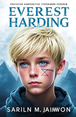 A book cover featuring a 16-year-old boy with striking blonde hair