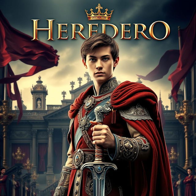 An epic movie poster for a film about monarchy featuring a young prince